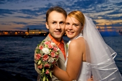Idee für ein Hochzeitsfoto am Meer